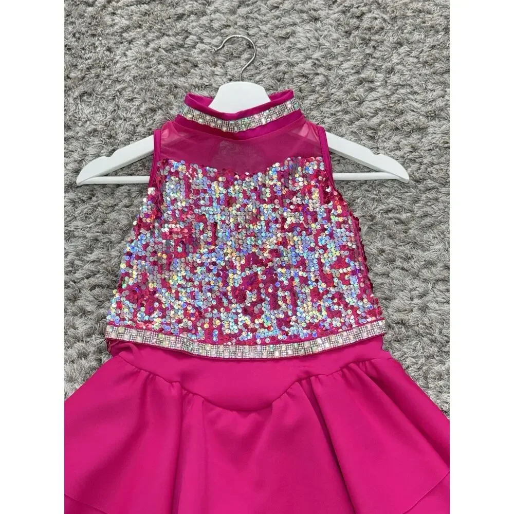 Weissman Showtime Girls Night Out Pink Dance Costume Recital Dress XL Child